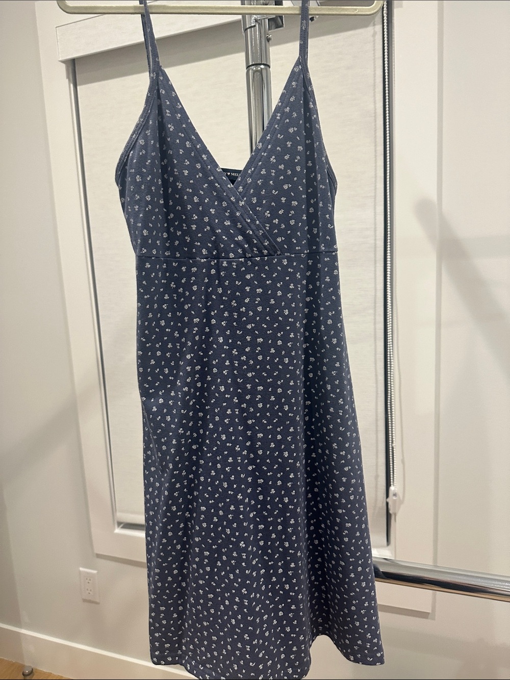 Women's Navy Blue Floral Slip Dress brandy Melville
